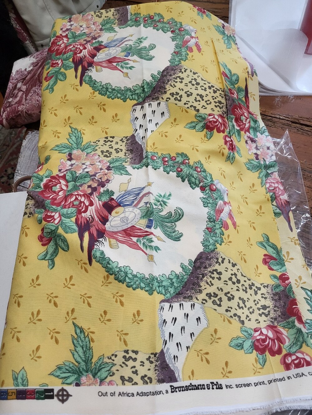 Vintage 1995 Brunschwig & Fils Out Africa Pattern Fabric